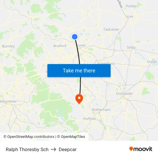 Ralph Thoresby Sch to Deepcar map