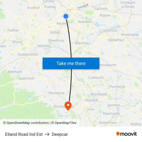 Elland Road Ind Est to Deepcar map