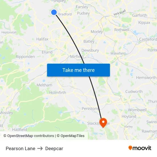 Pearson Lane to Deepcar map