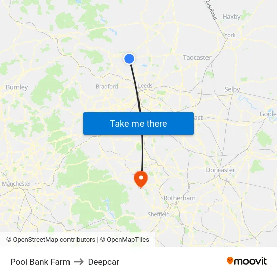 Pool Bank Farm to Deepcar map