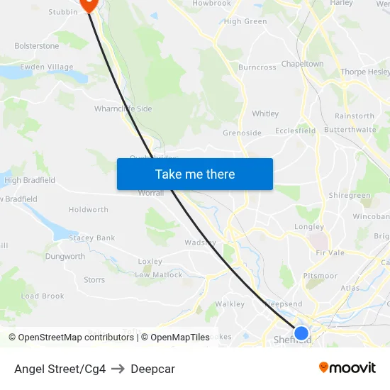 Angel Street/Cg4 to Deepcar map