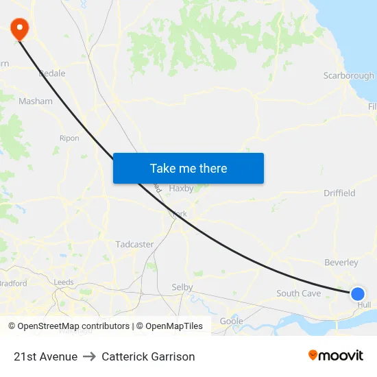 21st Avenue to Catterick Garrison map