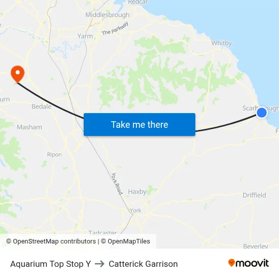Aquarium Top Stop Y to Catterick Garrison map