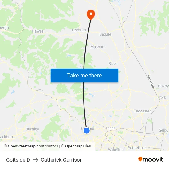 Goitside D to Catterick Garrison map