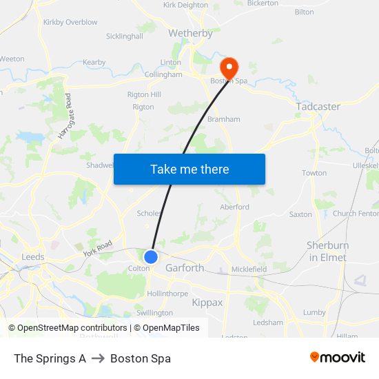 The Springs A to Boston Spa map