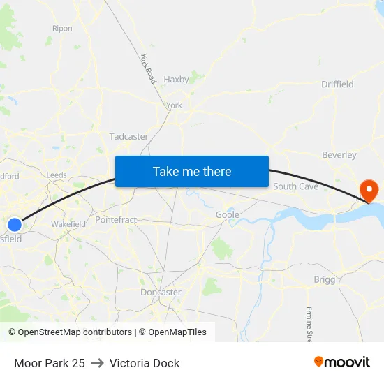 Moor Park 25 to Victoria Dock map