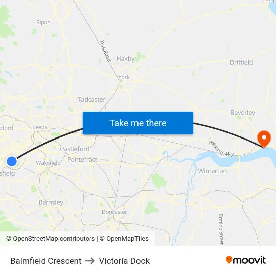 Balmfield Crescent to Victoria Dock map