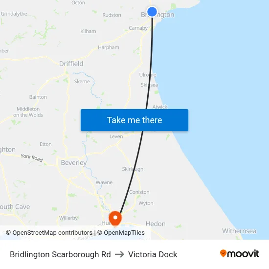 Bridlington Scarborough Rd to Victoria Dock map