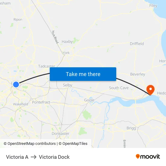 Victoria A to Victoria Dock map