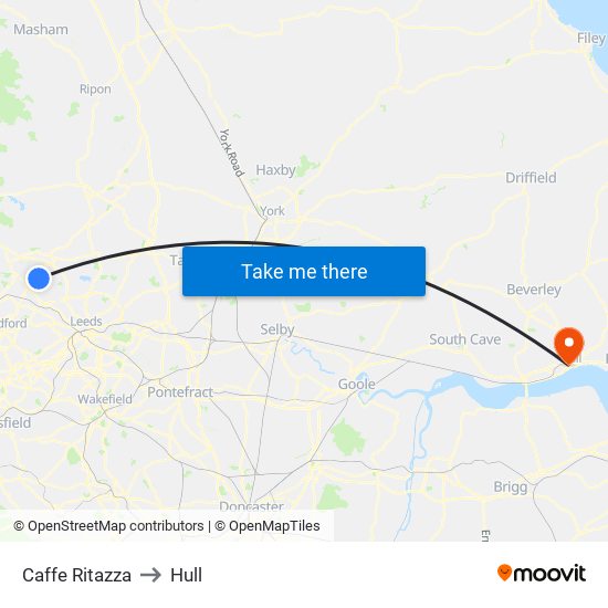 Caffe Ritazza to Hull map