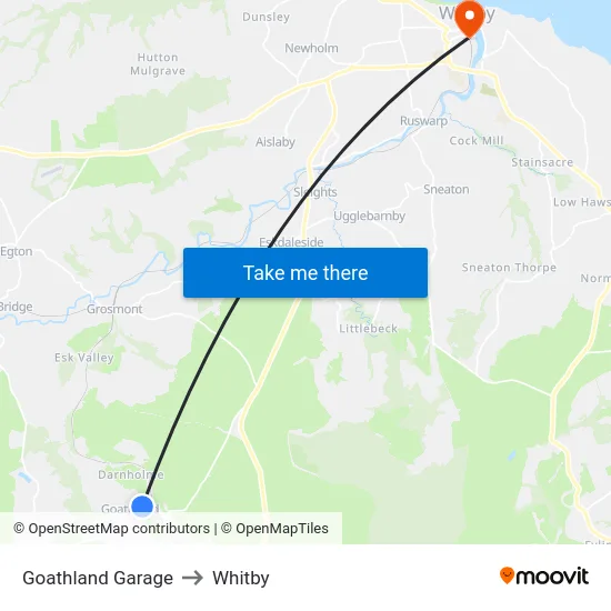 Goathland Garage to Whitby map