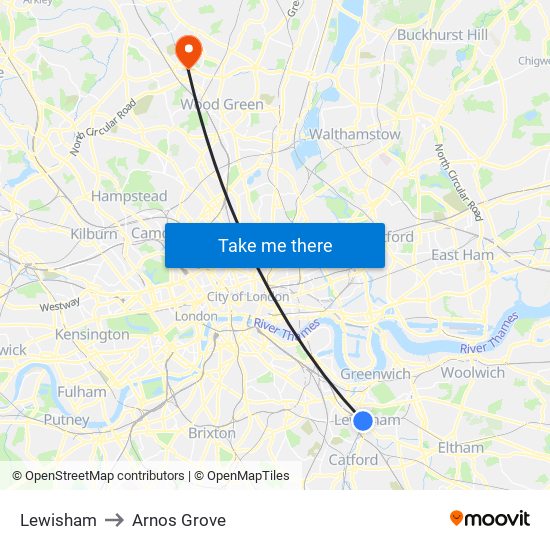 Junction Approach 2 to Arnos Grove map