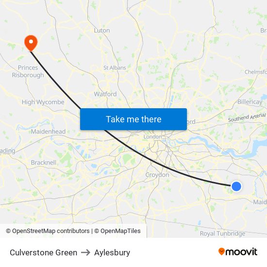 Culverstone Green to Aylesbury map