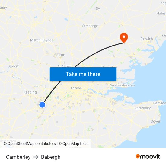 Camberley to Babergh map