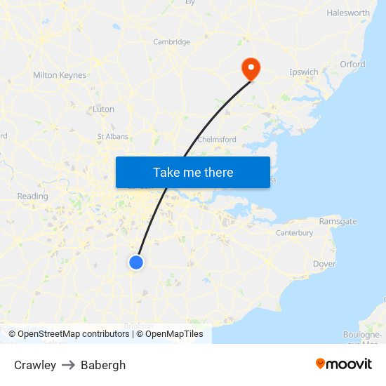 Crawley to Babergh map