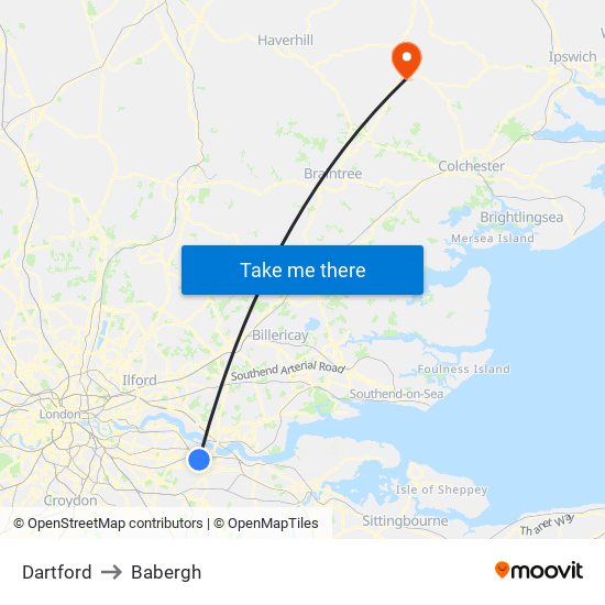 Dartford to Babergh map