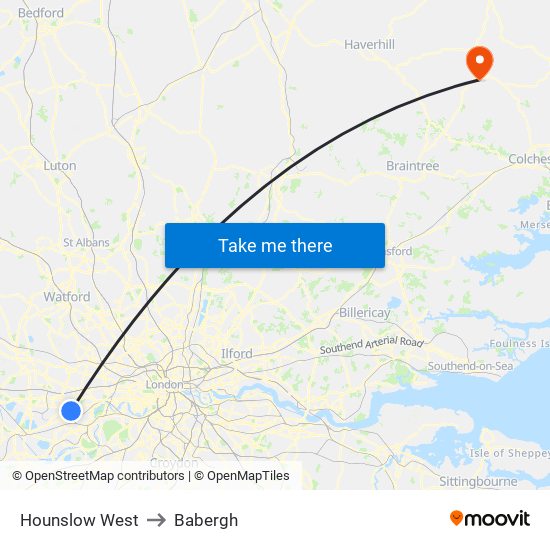 Hounslow West to Babergh map