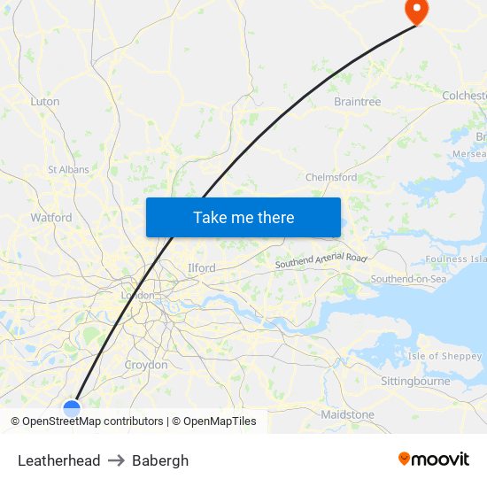 Leatherhead to Babergh map