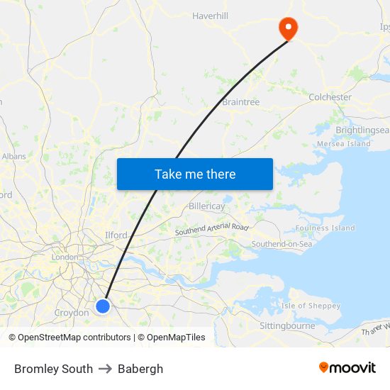 Bromley South to Babergh map