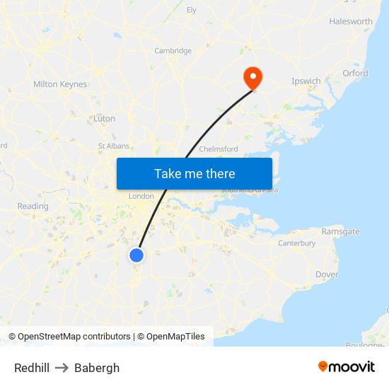 Redhill to Babergh map