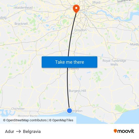 Adur to Belgravia map