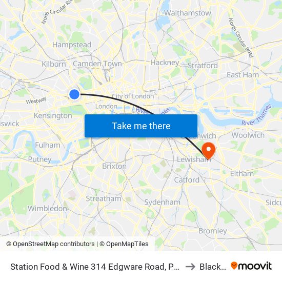 Station Food & Wine 314 Edgware Road, Paddington, London, W2   1dy to Blackheath map