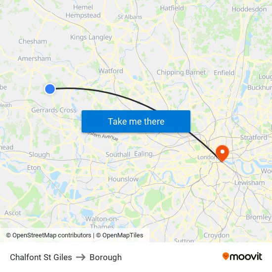 Chalfont St Giles to Borough map