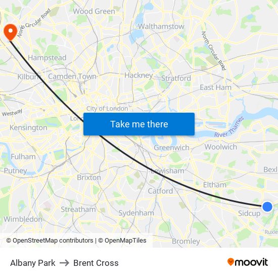 Albany Park to Albany Park map
