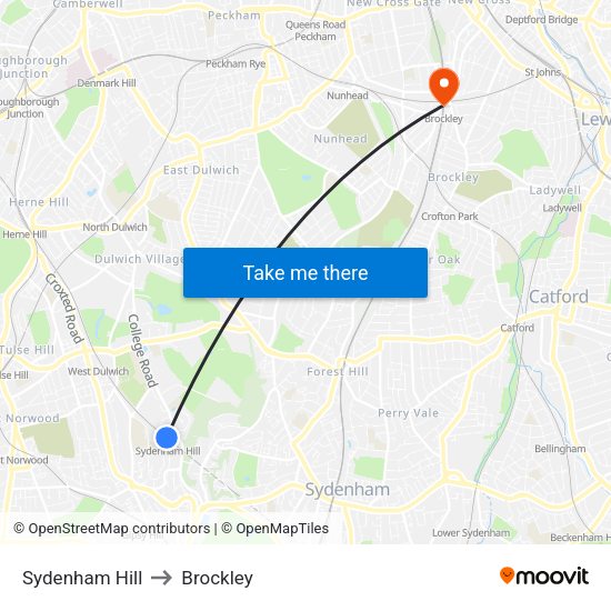 Sydenham Hill to Sydenham Hill with public transportation