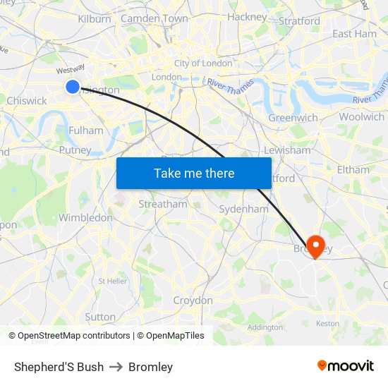 Shepherd'S Bush to Shepherd'S Bush with public transportation