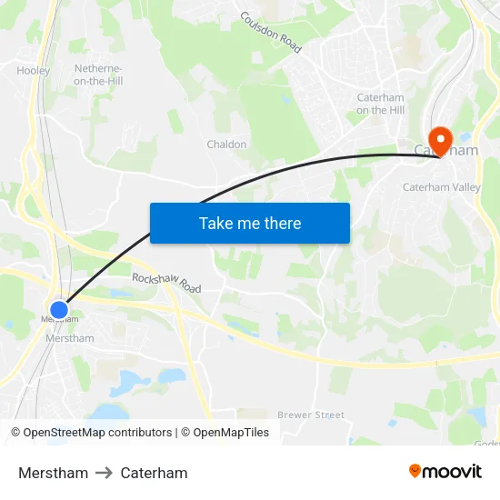 Merstham to Caterham map
