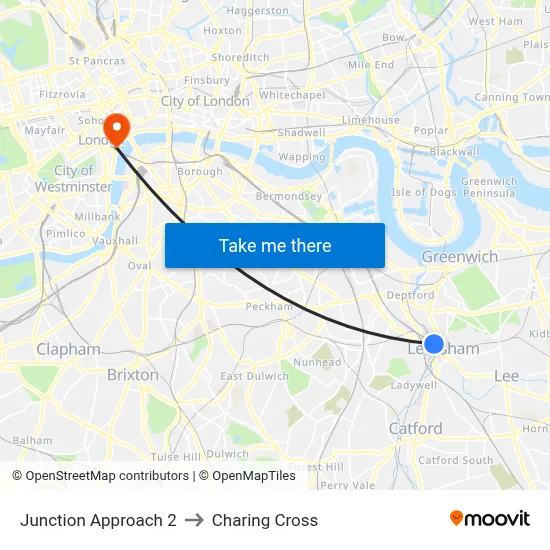 Junction Approach 2 to Charing Cross map