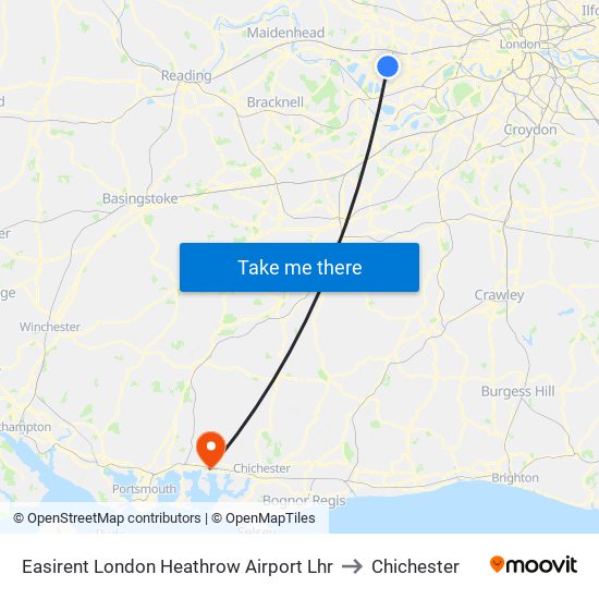 Easirent London Heathrow Airport Lhr to Chichester map