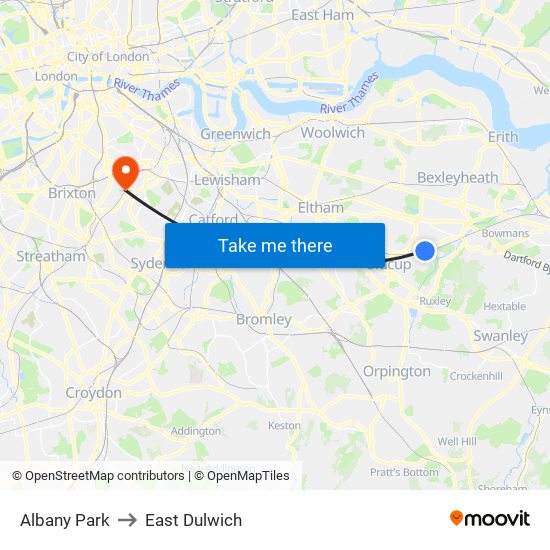 Albany Park to Albany Park map