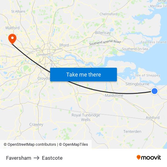 Faversham to Eastcote map