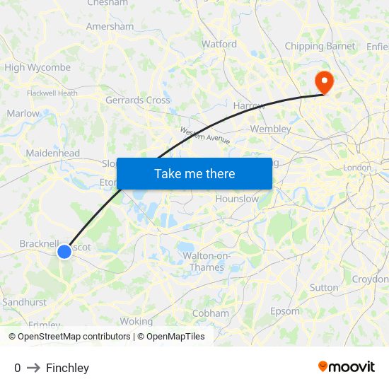 0 to Finchley map