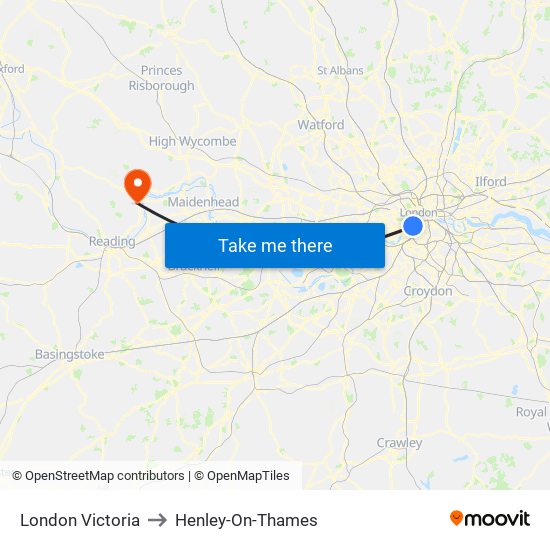 London Victoria to Henley-On-Thames map