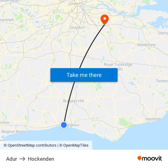 Adur to Hockenden map