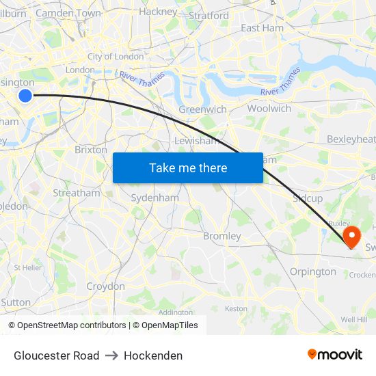 Gloucester Road to Hockenden map