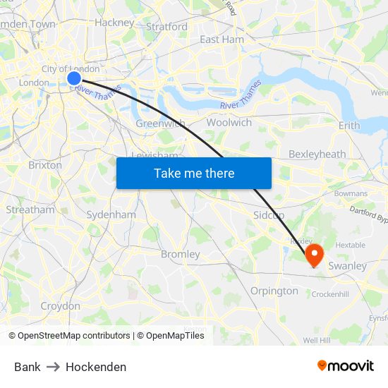 Bank to Hockenden map