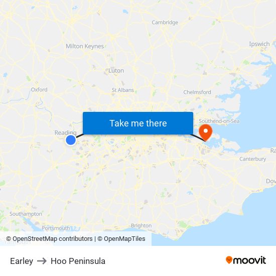 Earley to Hoo Peninsula map