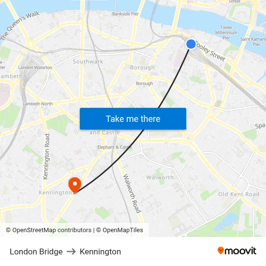 London Bridge to Kennington map