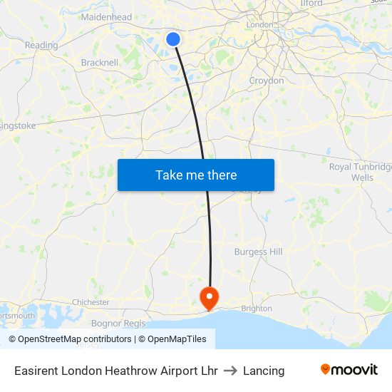 Easirent London Heathrow Airport Lhr to Lancing map