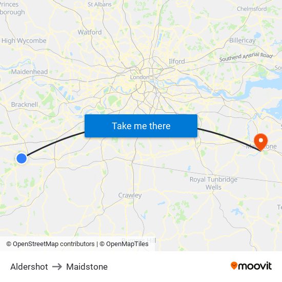 Aldershot Rushmoor to Maidstone London with public transportation