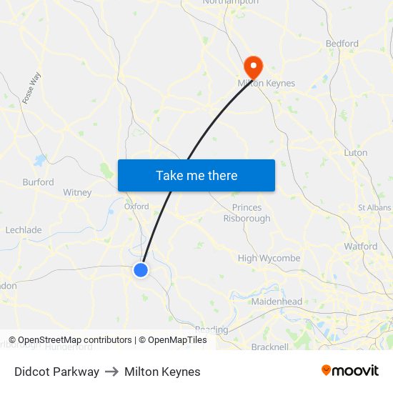 Didcot Parkway to Milton Keynes with public transportation