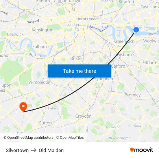 Silvertown to Silvertown with public transportation