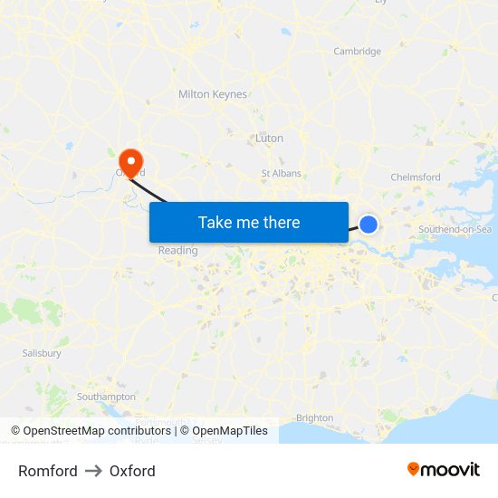 Romford to Oxford with public transportation