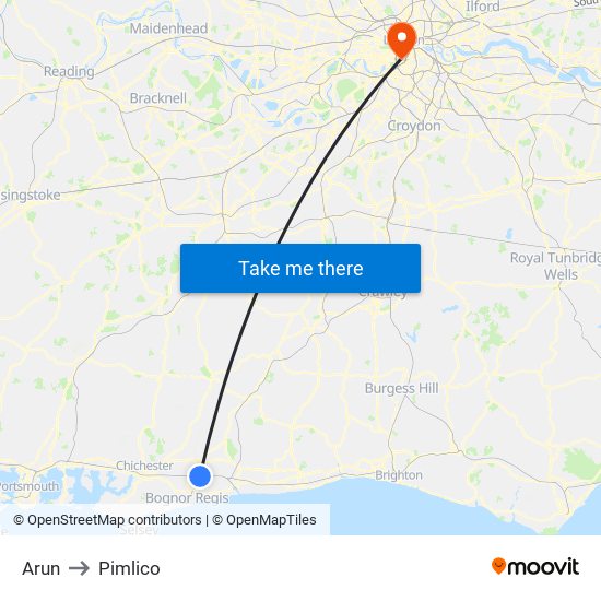 Arun to Pimlico map