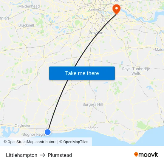 Littlehampton to Plumstead map