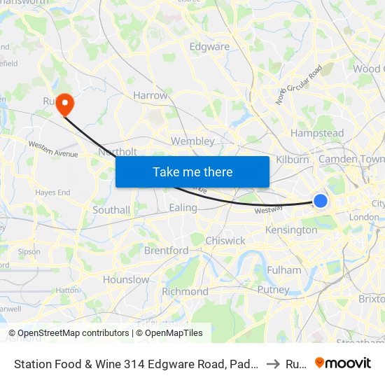 Station Food & Wine 314 Edgware Road, Paddington, London, W2   1dy to Ruislip map